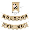 Holy Cow I'm Two Banner Farm 2nd Birthday Party Decoration Barnyard Burlap Garlands Western Boy Girl Second Birthday Supplies Black