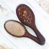 Menesia Brown Bamboo Hair Brush - Wooden Paddle Brush for Hair Growth, Scalp Massage and Healthier Hair - Bamboo Hairbrush for Men and Women (rose)