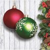Creative Converting Christmas Ornaments Beverage Napkins, Green