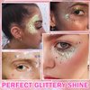 ZHISHUDL 6 Color Body Glitter Face Glitter Gel Silvery White Face Glitter Makeup Holographic Sequins Glitter Gel for Face Body Hair Nail Lip Glitter Gel