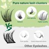 Natural Lash Clusters Kit 144Pcs DIY Lash Extension Kit Wispy Eyelash Extensions Kit D Curl 8-18MIX with Bond and Seal and tweezers with Thin Lash Band by KEYYOU（KIT-N03-D-8-18MIX）