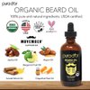 PURA D'OR Organic Beard Oil (4oz / 118mL) 100% Pure- USDA Certified- Natural Leave-In Conditioner, Argan & Jojoba Oil- Mustache Care & Maintenance, Increase Softness & Strength (Packaging may vary)