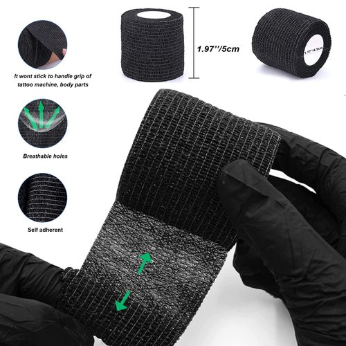 Pen Machine Covers with Grip Tapes - Gakonps 4pcs Tattoo Grip Wrap and 200pcs Tattoo Machine pen Covers Tattoo Machine Bags Tattoo Grip Covers Tattoo Pen Sleeves Groups Tattoo Supplies…