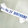 It’s My 21st Birthday Sash,21st Birthday Sash,Glitter Letter 21st Birthday Sash for Girls,Happy 21st Birthday Party Decorations,White and Blue