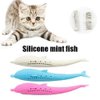 Arinda Silicone Fish Shape Cat Toothbrush Teething Toy with Catnip Pet Toys