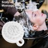 Pokinge 3 Pcs Hair Scalp Massager Brushes, White Soft Silicone Shampoo Brush Hair Washing Brush for Home Bathroom Tool