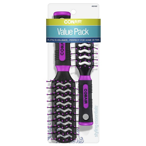 Conair Salon Results Vent Hairbrush Set - Detangling Hairbrush - hair brushes for women - Travel Hair brush + Full-size Hairbrush