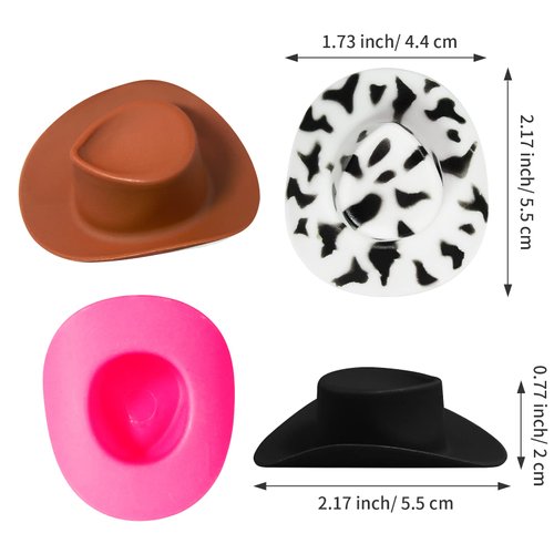 HKACSTHI 30 Pieces Mini Western Cowboy Hat Cowgirl Hat Doll Hats Plastic Cute Doll Hats Decoration Accessories for Party (Mixed Color)