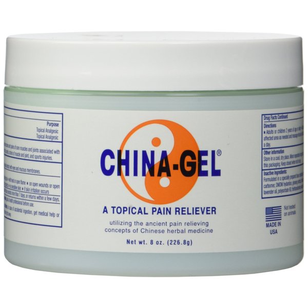 China-Gel Topical Pain Reliever Cream - Herbal Therapeutic Massage Cream to Help Sooth Away Muscle and Joint Discomfort, Mint Green, 8 oz Jar
