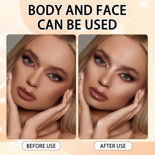 WALULAN Sponge Air Cushion Powder Puff High Gloss Glitter Powder, Facial Powder Blusher Brightening Pearl, Suitable for Hair, Clavicle, Face, Body Glitter Contour Patting Powder