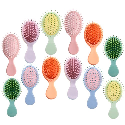 12 Pack Mini Hair Brush Bulk, Mini Wet Hair Brush for Travel, Mini Brush for Most Hair Types, Travel Brushes for Hair, Bridesmaid Gifts