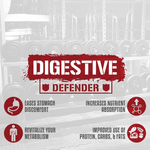5% Nutrition Rich Piana Digestive Defender | Probio-75 & Digestive Enzymes Digestion Supplement | Premium Quality Enzymes with Probiotics and Prebiotic Fiber | 120 Gelatin Capsules (30 Svgs)