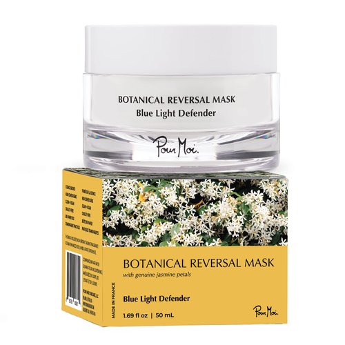 Pour Moi Botanical Reversal Mask | Blue Light Correcting Gel Mask for All Skin Types feat. Jasmine Flower & Buddleja Flower Extract to Clarify, Tone & Protect Skin