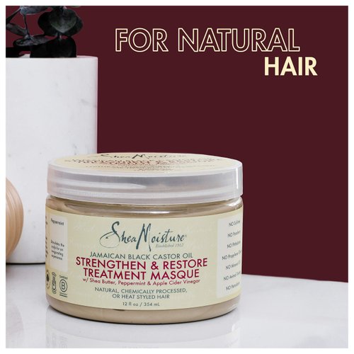 SheaMoisture Jamaican Black Castor Oil Treatment Masque For Dry Hair Jamaican Black Castor Oil Paraben Free Hair Mask 12 Oz