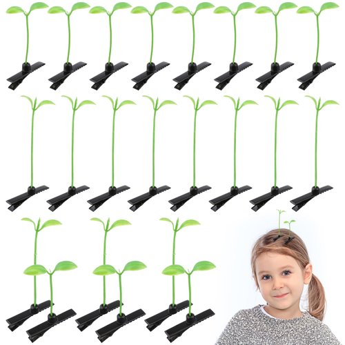 Bean Sprout Hair Clips 100 Pcs Green Plant Hair Clips Little Grass Hairpin Cute Grass Ornaments Plant Grass Hair Accessories DIY for Home Party