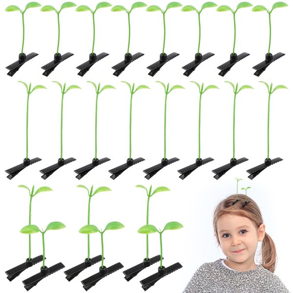 Bean Sprout Hair Clips 100 Pcs Green Plant Hair Clips Little Grass Hairpin Cute Grass Ornaments Plant Grass Hair Accessories DIY for Home Party