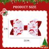 Sparkly Sequin Christmas Santa Hair Bows Red, PU Leather Glitter Hair Clips for Gilrs Sturdy Alligator Clip Cheer Hair Accessories for Christmas Xmas Holiday Festive Party Decor