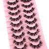 HBZGTLAD Invisible band Lashes 10 Pairs 3D Faux Mink Lashes Natural short Transparent Terrier Lashes Clear Band Soft Eyelashes Extension (10pairsN24)