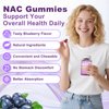 Sijigood 1000mg NAC Gummies for Kids & Adults - NAC Supplement N Acetyl Cysteine Dietary Gummies Support Respiratory & Liver Health, Antioxidants & Immune System, Blueberry Flavor 60 Count