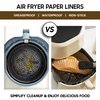 Air Fryer Paper Liners Disposable 125Pcs Round Parchment Paper Liners 6.3In Non-stick Unbleached Water & Oil Proof Airfryer liners for Microwave Oven baking & cooking