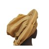 African Women's Turban Hat Stylish Gele Gemstone Headpiece, Perfect for Wedding Parties. Auto Gele HeadtiesNigerian Toe Cap (Polyester, Gold)