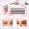 Q&D LASH Cluster Lashes Kit, Self Adhesive Eyelashes D curl 8-14mm Mixed Length No Glue Easy to Apply,including 48 Clusters,1 Applicator DIY Individual Lashes At Home (0.07-D-8-14mm, A4)