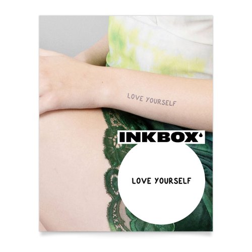 Inkbox Temporary Tattoos, Semi-Permanent Tattoo, One Premium Easy Long Lasting, Water-Resistant Temp Tattoo with For Now Ink - Lasts 1-2 Weeks, Luvyu, 3 x 3 in