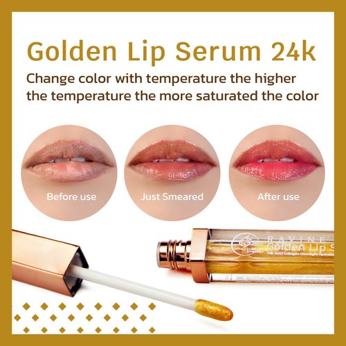 Generic 24k Golden Lip Serum | Hydrating Color-Changing Lip Gloss for Women - Moisturizing Lip Oil with Jojoba & Almond Oil, Vitamin E, for Dry Lips, 3 ml, Pink