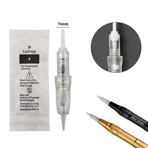 50pcs/Pack Disposable Microblading Nano Needle Cartridges Permanent Makeup Tattoo Needles for Tattoo Machine for Ombre Powder Eyebrow Lip Beauty (0.25mm1P)