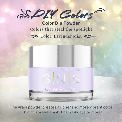 SNS Nail Dip Powder Colors, Gelous Color Dipping Powder - Lavender Mist (Purple Cream) - Long-Lasting Dip Nail Colors for Healthier Nail Beds - Nail Color for Professionals & At-Home DIY - 0.5 oz