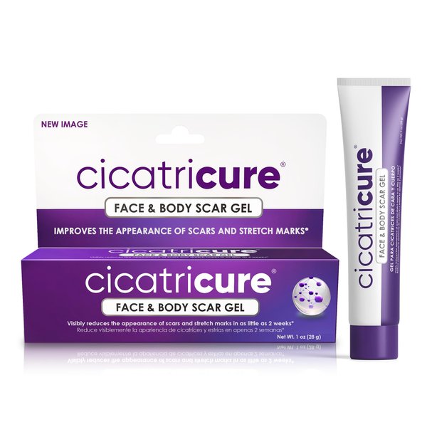 Cicatricure Face & Body Scar Gel, Scar Treatment for Old & New Scars, Stretch Marks, Surgery, Injuries, Burns and Acne Scar Treatment, 1 Ounce