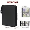 Binder for Toploader, HYMENEX Card Storage for Top Loader Holds 96 Cards, 4 Pocket Card Binder for TopLoader for Trading Cards 3" x 4" Rigid Card Holders and Sports Cards - Classic Black