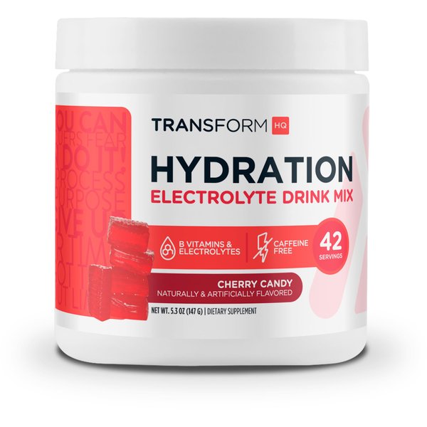 TransformHQ Hydration Drink Mix 42 Servings (Cherry Candy) - Electrolytes, Mental Clarity, Vitamins