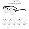 Kursan Blue Light Blocking Glasses for Women Men Semi-Rimless Frame Fake Nerd Eyeglasses (Bright Black Gold)