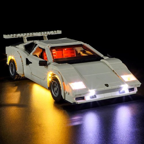 YEABRICKS LED Light for 10337 Icons Lamborghini Countach 5000 Quattrovalvole Building Blocks Model (Building Set NOT Included)