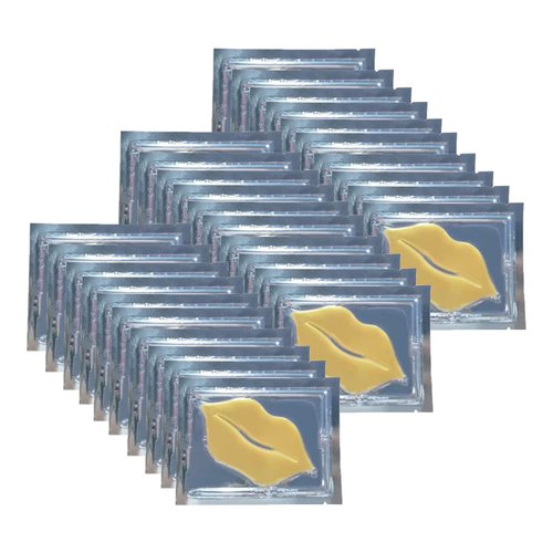 NIYET 30 pieces of Moisturizing Collagen Crystal Lip Mask - Anti-Ageing & Anti Chapped, Reduce lip Wrinkles, Fade Lip Color, Make Skin Smooth And Firm Collagen Lip Pieces (Gold-Lip Mask) …