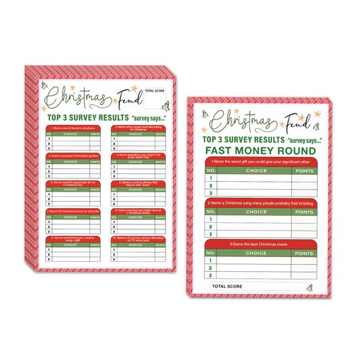 Christmas Party Friendly Feud Quiz, Christmas Feud Quiz, Christmas Party Games, Adult Teen Gratitude Party Games, Christmas Trivia Games, Feud Trivia Quiz (SDJ-FQ02)