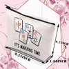 BDPWSS Mahjong Makeup Bag Mahjong Lover Gift Mahjong Board Game Storage Bag It's Mahjong Time Mahjong Gifts For Women Mahjong Player Gifts (mahjong time)