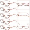 Reading Glasses 5 Pairs Fashion Ladies Readers Spring Hinge with Pattern Print Eyeglasses for Women (5 Pack Purple, 3.5)