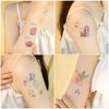Oottati 12 Sheets Glitter Cute Temporary Tattoos Mermaid Jellyfish Fish Shell Seahorse Turtle Suit for Kids Adults