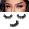 Barbiely 18MM Real Mink Lashes, 3 Pairs Mink Lashes, 3D Cat Eye Lashes, False Eyelashes, Dramatic Round Look, 100% Handmade & Cruelty-Free Fluffy Volume Wispy Lashes (DREAM)