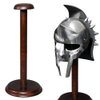 Medieval Warrior 17" Solid Wood Display Stand for Medieval Helmet Roman Viking Helm Round Base