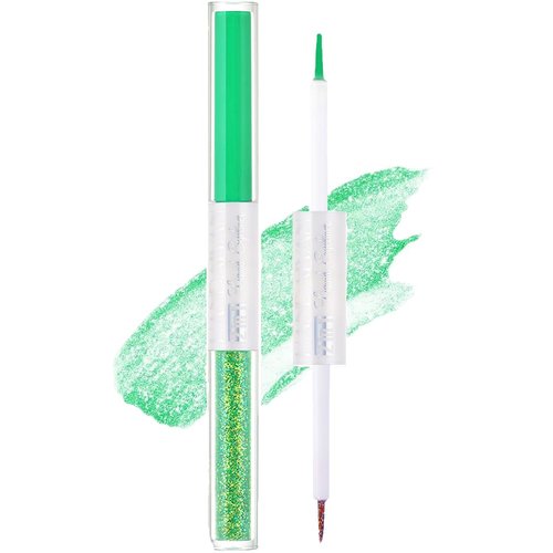 MIELIKKI Double-end Liquid Eyeliner, 2-in-1 Matte & Shimmer Finish, Waterproof Eyeliner Pencil, Sparkling Eyeshadow, Quick Drying, Long Lasting, #09