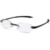 Visualites 5 Black 1.25 Lightweight Oval Rimless Reading Glasses for Men and Woman