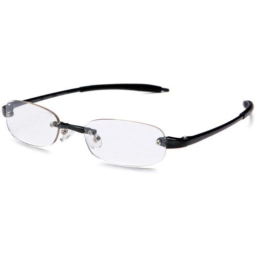 Visualites 5 Black 1.25 Lightweight Oval Rimless Reading Glasses for Men and Woman