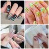 JERCLITY 12 Boxes Gradient Aurora Glass Paper Nail Sticker Foil Nail Art Holographic Colorful Glass Reflective Mirror Design Broken Glass Stripe Line Paper Nail Decals Cellophane Films Foils for Nails