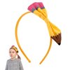 PEUTIER Yellow Pencil Headband, Cute Back to the School Headband Pencil Bow Hair Band Return to School Hair Accessories Gifts for Student Birthday Party Supplies