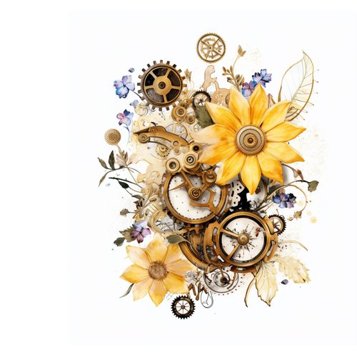 Dopetattoo 6 Sheets Temporary Tattoos Mechanic Punk Clockwork Butterflies Wildflowers Temporary tattoo Neck Arm Chest for Women Men Adults