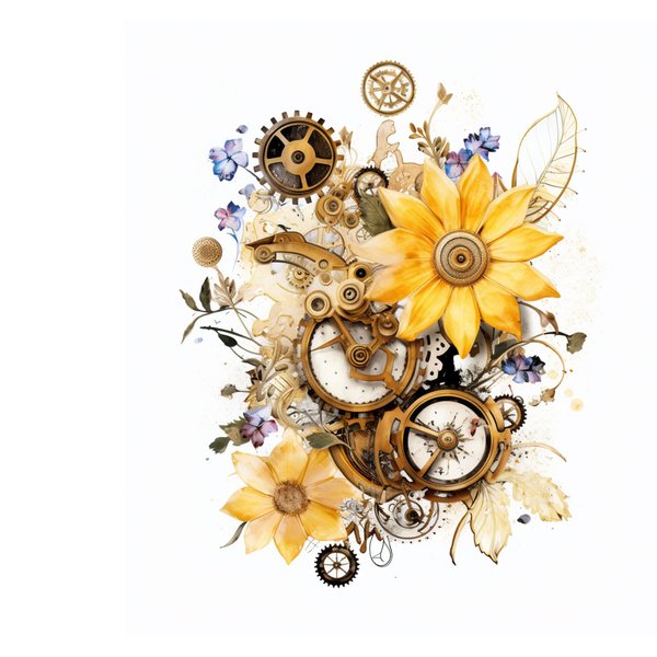 Dopetattoo 6 Sheets Temporary Tattoos Mechanic Punk Clockwork Butterflies Wildflowers Temporary tattoo Neck Arm Chest for Women Men Adults