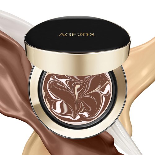 AGE20'S Signature Essence Pact SPF 50+ | Cream Foundation, Dewy Finish, Natural Coverage | Korean Cushion Foundation | 41N MOCHA | 0.49 Ounce (Pack of 1)